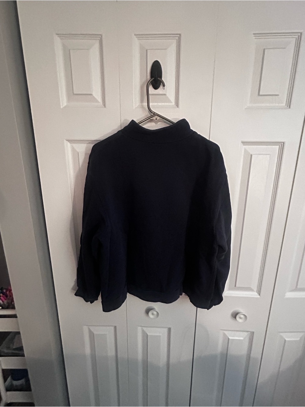 Women’s Navy Quarter-Zip Disneyland Pullover Sweater with Mickey Mouse - Picture 6 of 6